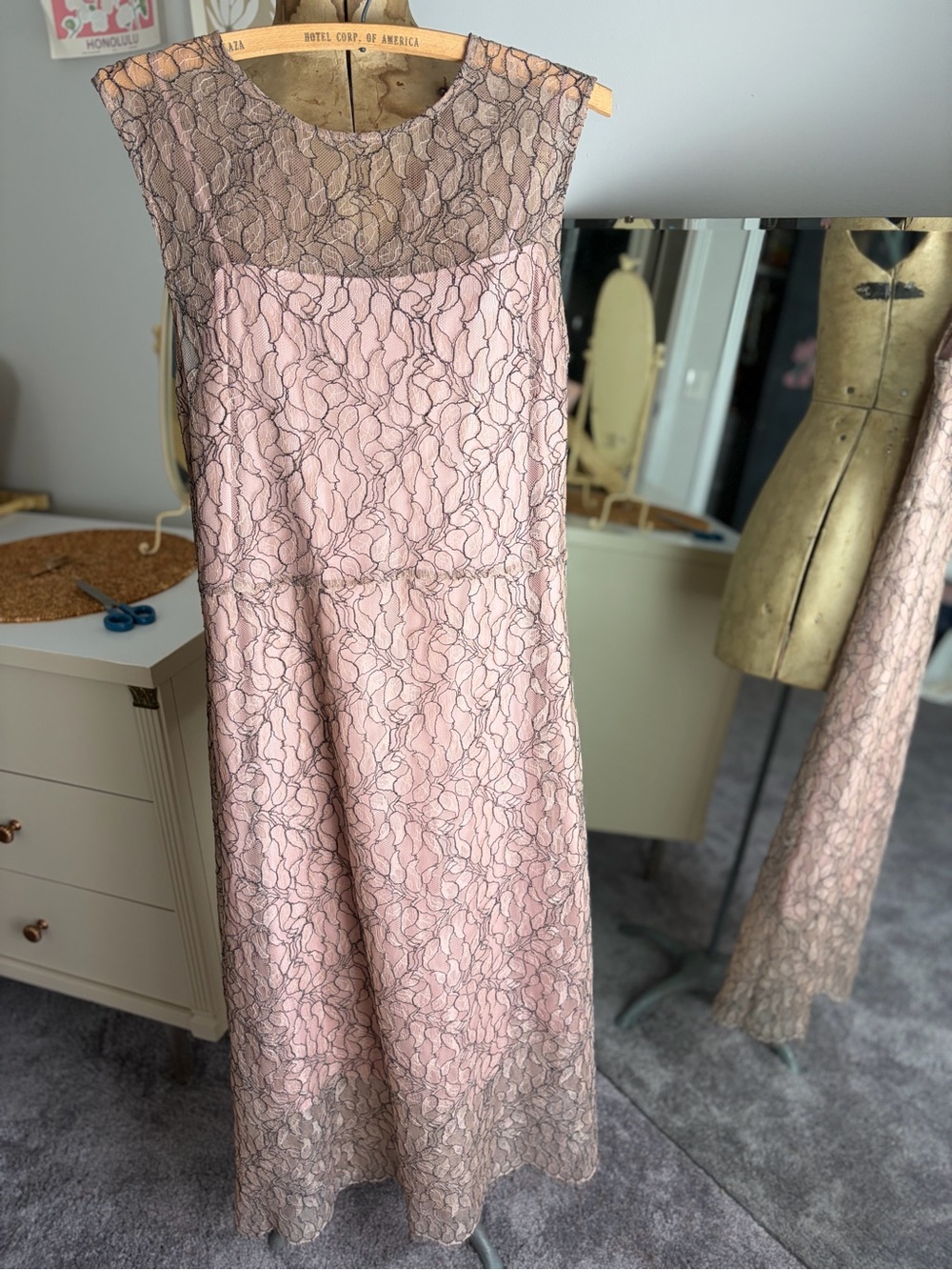 Vince Lace Overlay Midi Dress